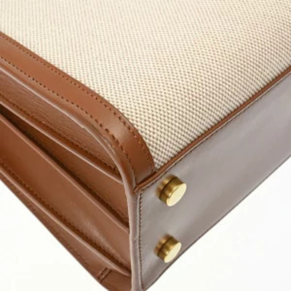 Saint Laurent Baby Sac de Jour Beige Brown Canvas Grain Calf Handbag - Picture 6 of 9